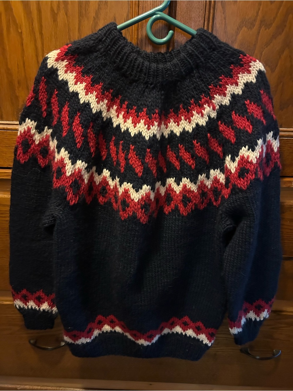 Navy, Red & Cream Nordic Crewneck Sweater